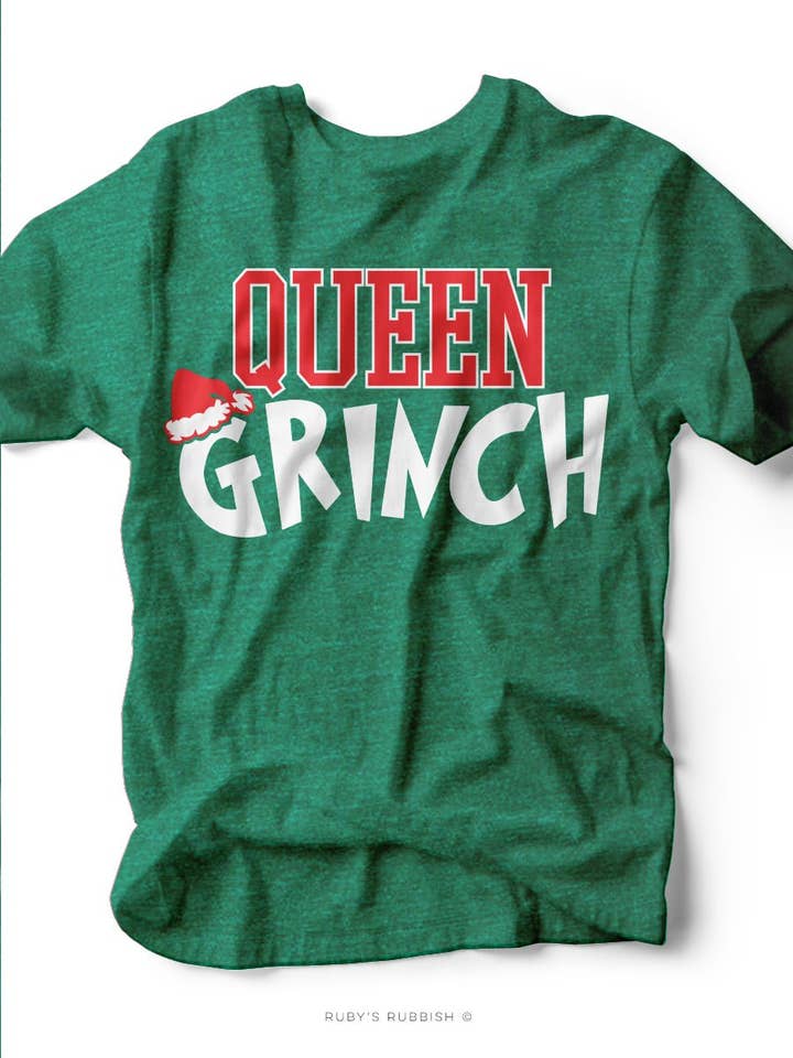 Queen Grinch | Seasonal T-Shirt | Ruby’s Rubbish® for wholesale by Ruby’s Rubbish