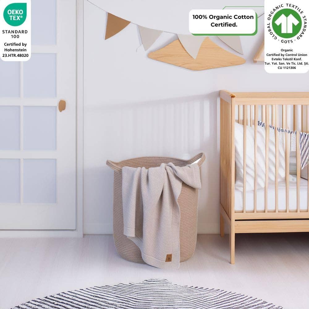 Little Dedi Knitted Blanket Alina 80x100cm - Stone for wholesale on Faire2