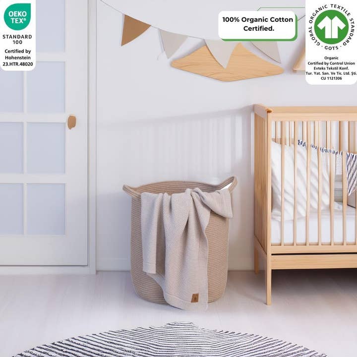 Little Dedi Knitted Blanket Alina 80x100cm - Stone for wholesale on Faire2