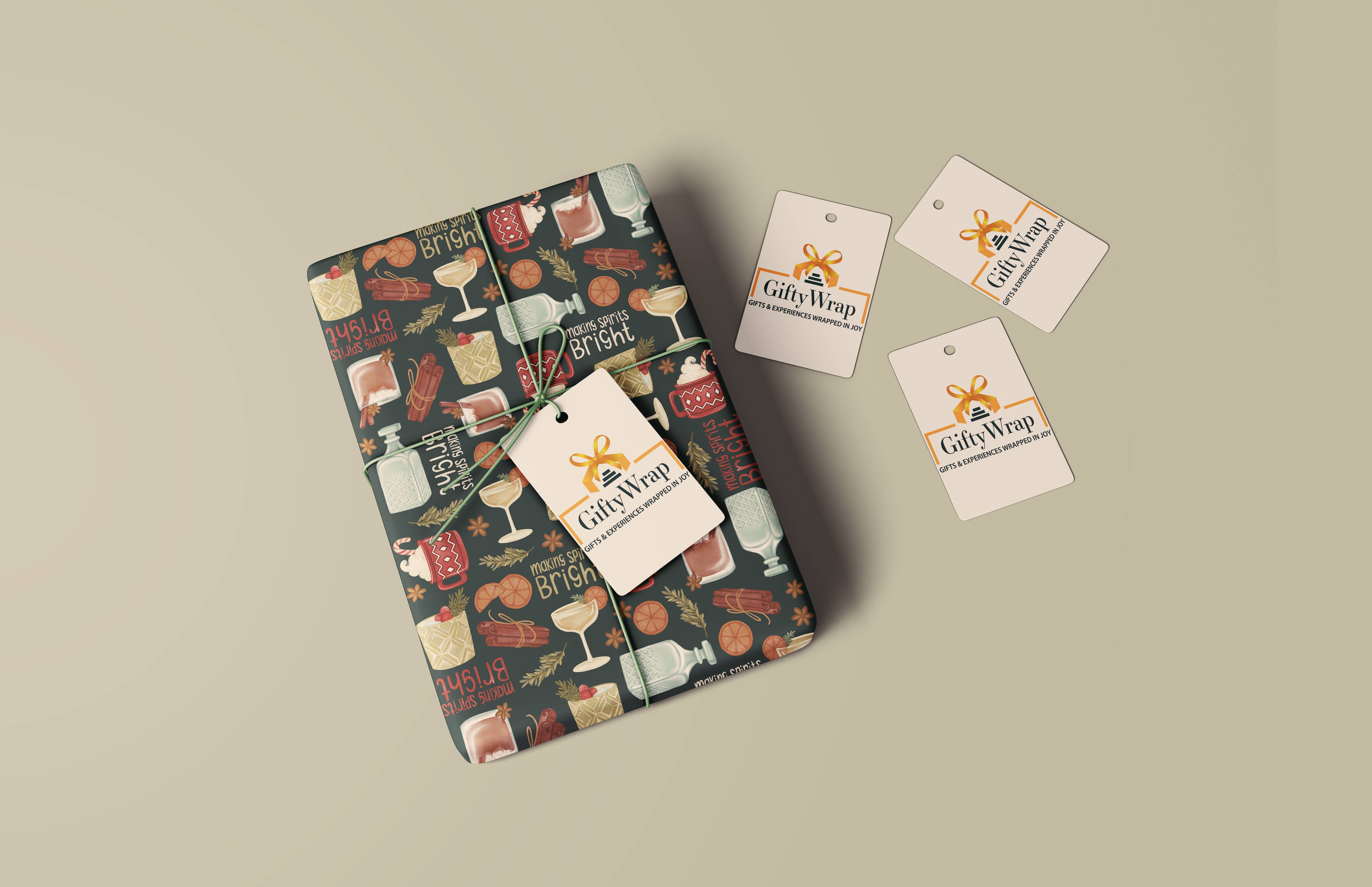 GiftyWrap - Wholesale Wrapping Paper Roll - Making Spirits Bright - Double Sided1