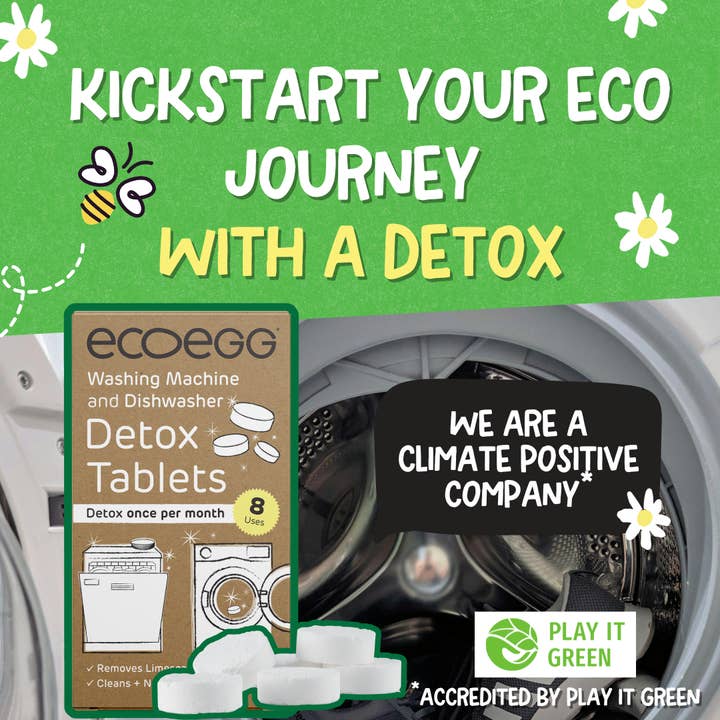 Ecoegg - Wholesale Laundry Detergent Powder/Pods - Detox Cleaning Tablets x 8 - Washing Machine & Dishwasher 1