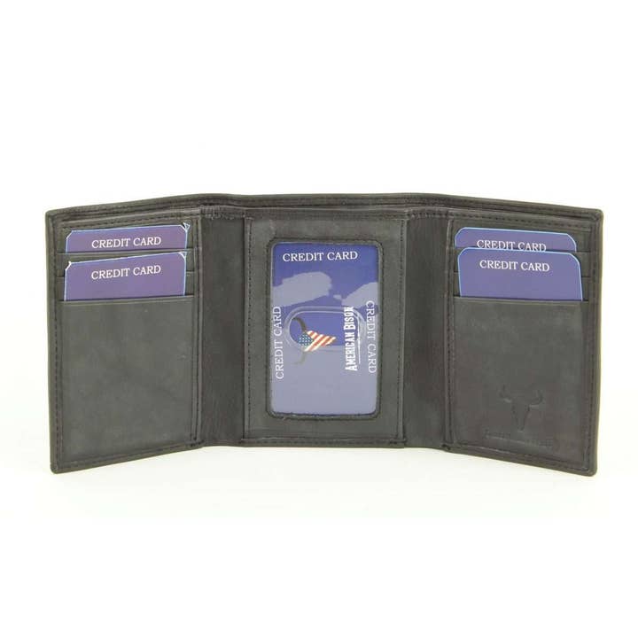 Leather Impressions Inc - Wholesale Wallet - Men's - American Bison Tall Trifold Wallet