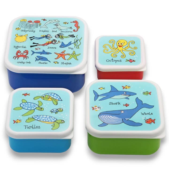 Tyrrell Katz – wholesale Lunch bag/box – Kids – Set of 4 Ocean Snack Boxes for Kids