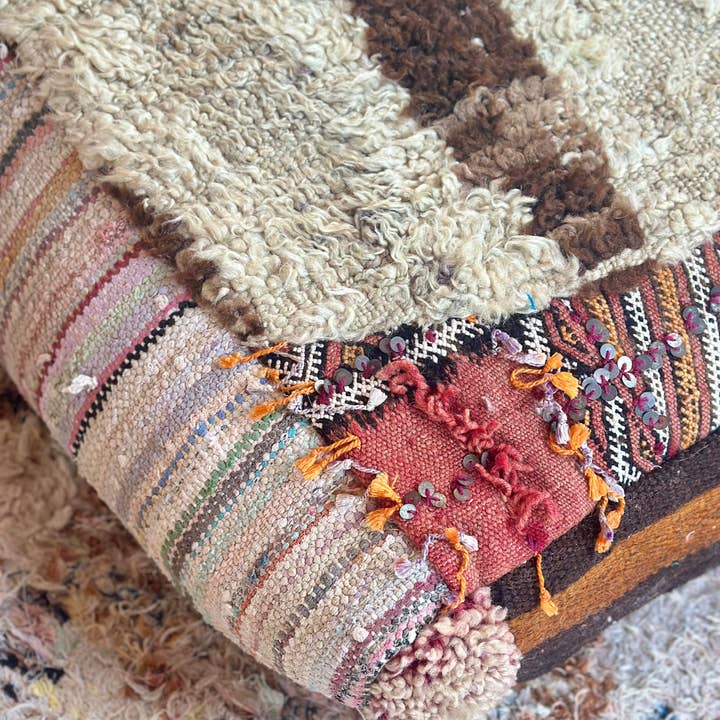 SOUK in the CITY - Wholesale Pouf - UNIQUE Upcycled Berber Poufs - PATCHWORK13