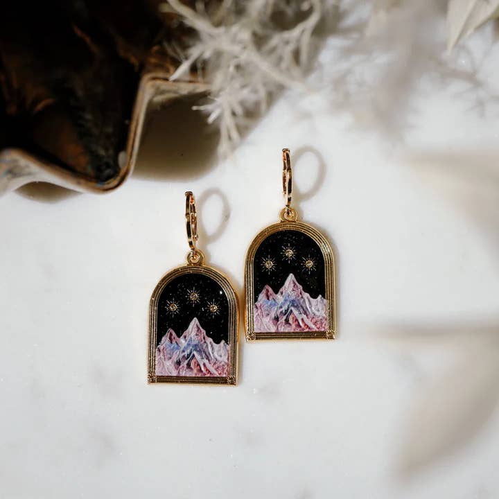 Lassoed Moon - Wholesale Huggie Earrings - Lil Night Court Enamel Huggies1