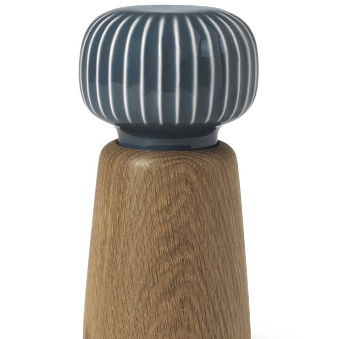 Danish Design Collective - Wholesale Spice Mill - Kähler - Hammershøi - 5.7" Oak & Ceramic Spice Grinder0