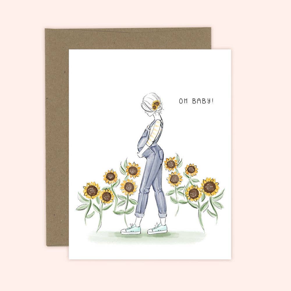 Almeida Illustrations - Wholesale Baby Card - Oh baby! Newborn Greeting Card0