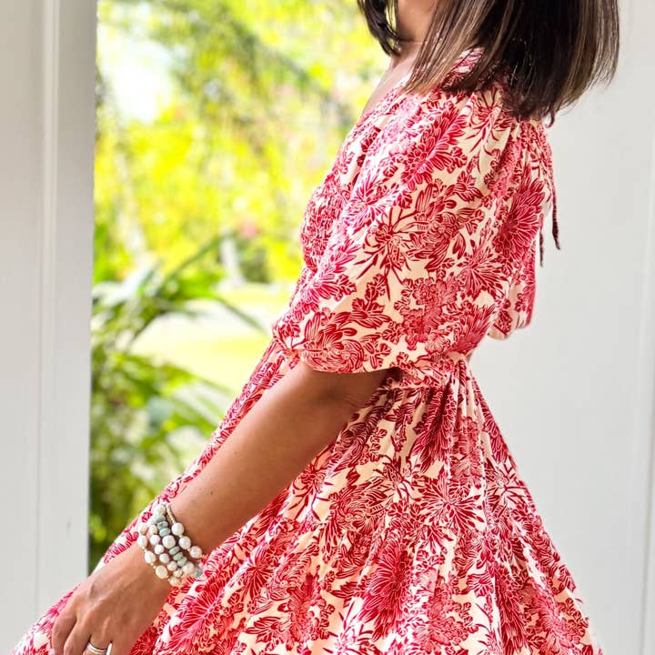 Vestido Mini com Fumo Chloe em Kiku por atacado de Sea Lustre