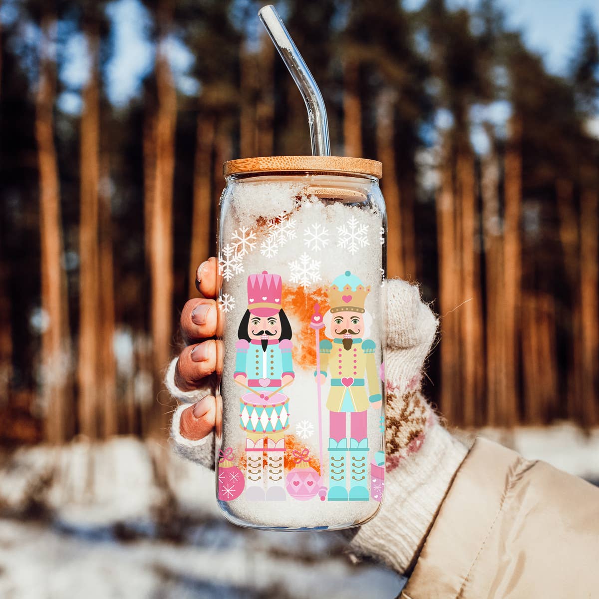 Gia Roma - Wholesale Drinking Glass/Cup - Vintage Christmas Glass Cups with Straw, Kitchen Decoration71