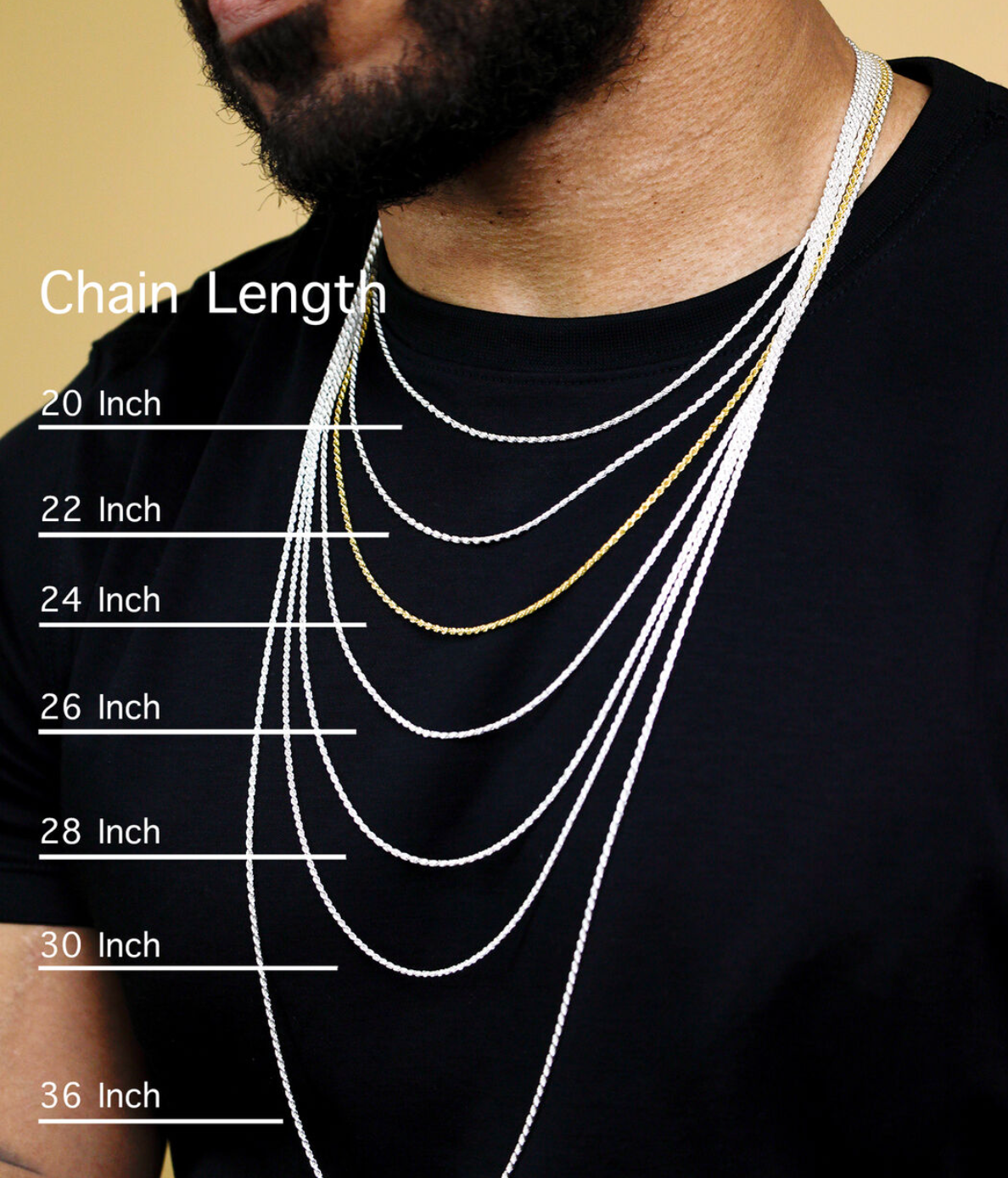 SilverLiza - Wholesale Link & Chain Necklace - Sterling silver Rope chain for unisex-2.5 mm Diamond Cut6