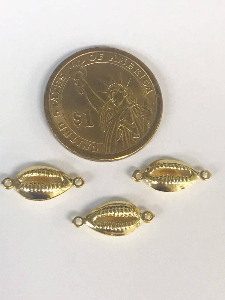 The Bead Bazaar - Wholesale Individual Charm/Pendant - Gold Filled Puka Shell Connector, Shell Charms, Dainty Puka9