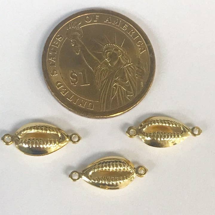 The Bead Bazaar - Wholesale Individual Charm/Pendant - Gold Filled Puka Shell Connector, Shell Charms, Dainty Puka9
