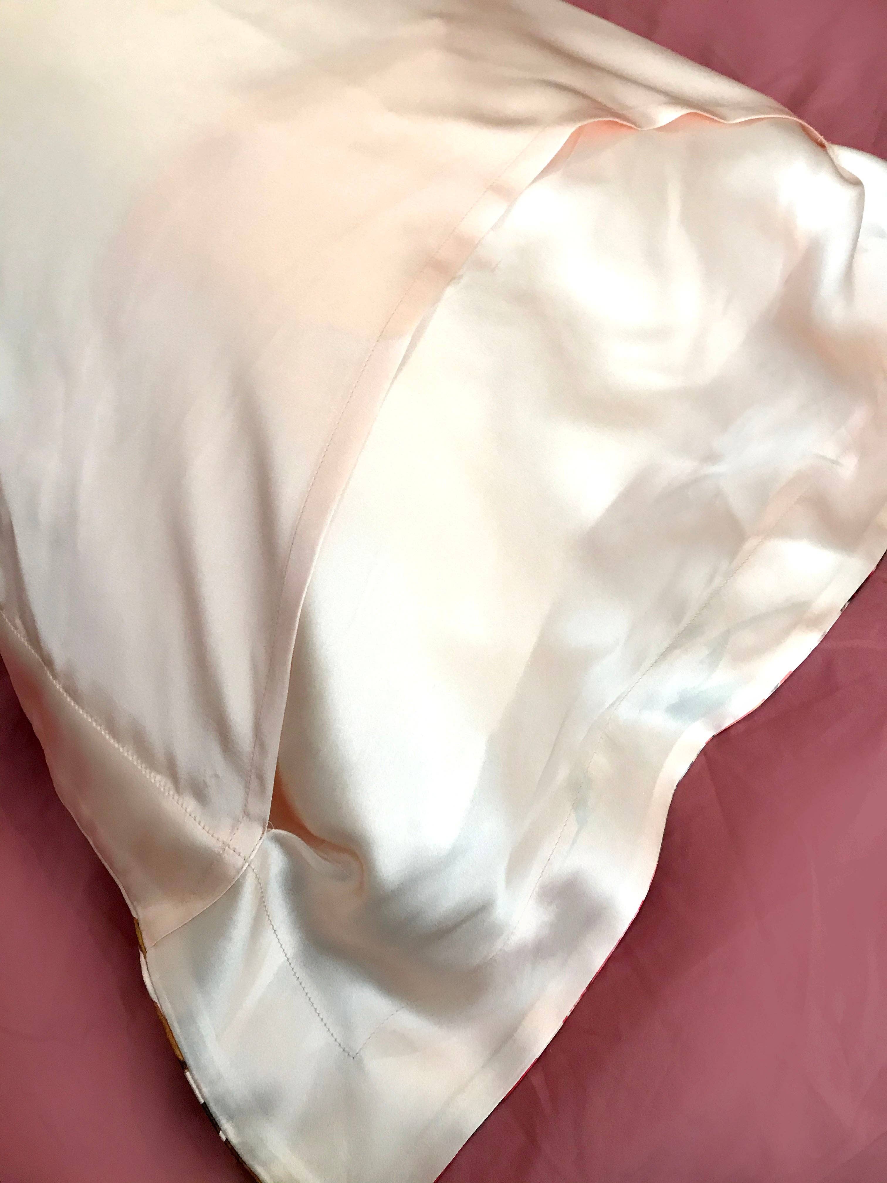 Alice Acreman Silks – wholesale Bedding pillowcase/sham – Botanical Silk Pillowcase in pastel 'Eden' print6