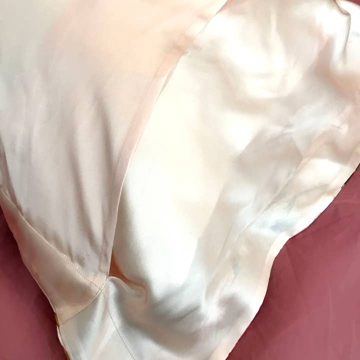 Alice Acreman Silks – wholesale Bedding pillowcase/sham – Botanical Silk Pillowcase in pastel 'Eden' print6