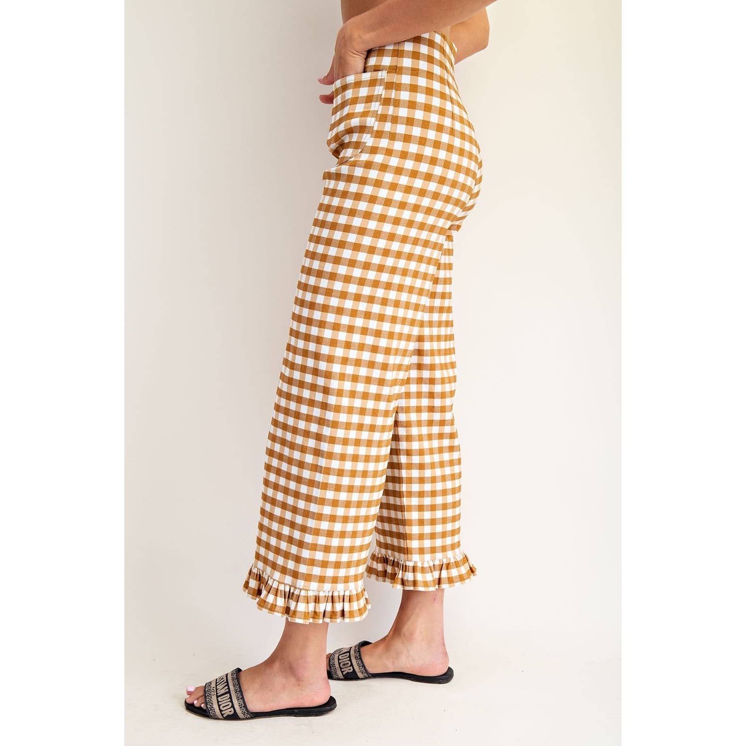STYLE USA - Wholesale Pants - Women's - Gingham traight Leg Pants8
