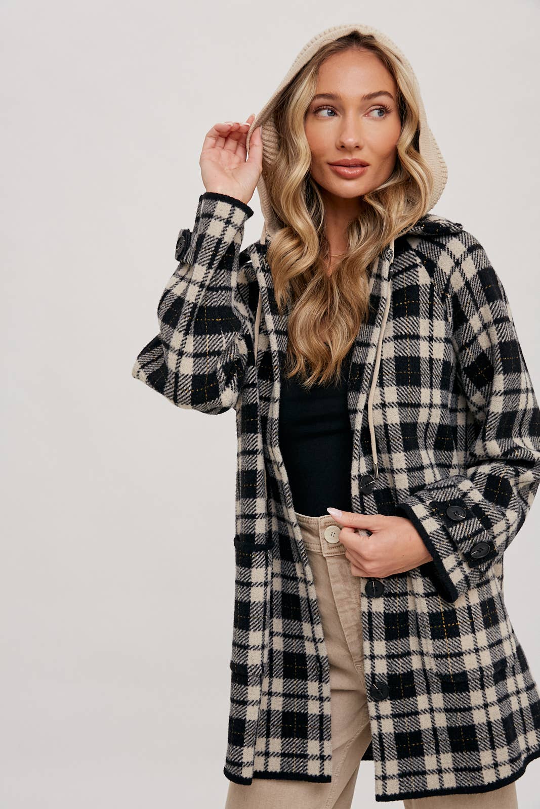 Bluivy - Wholesale Jacket - Women's - PLAID HOODIE JACKET12