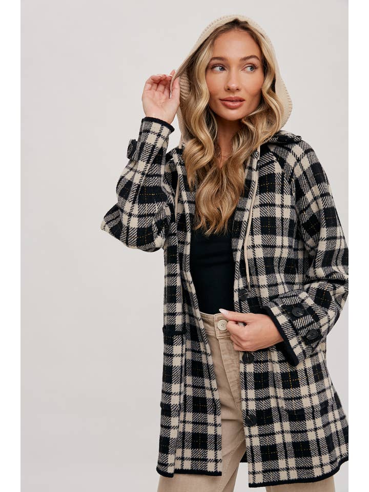Bluivy - Wholesale Jacket - Women's - PLAID HOODIE JACKET12
