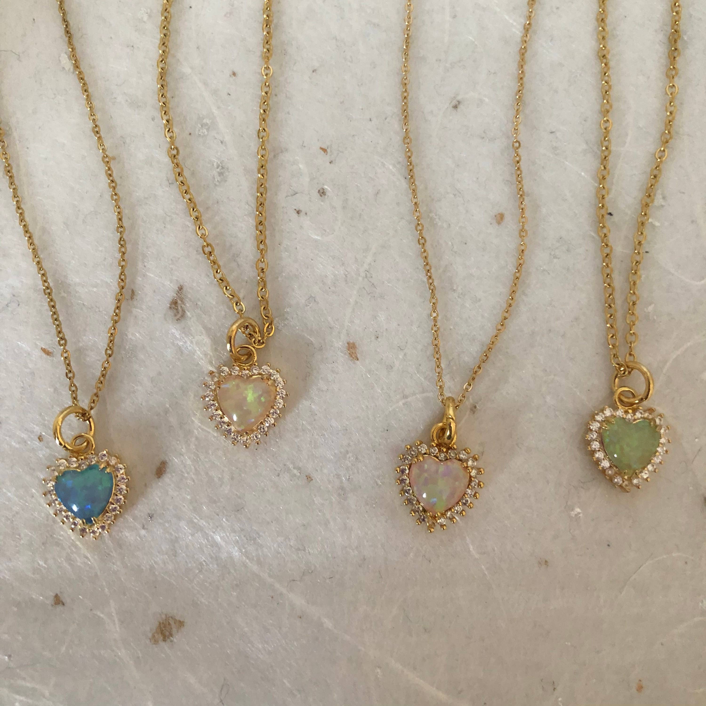 Roshni Desai & Things - Wholesale Halskettinghanger - Cubic Zirconia Hart Ketting 18" Hart Ketting CZ Fire Opa2