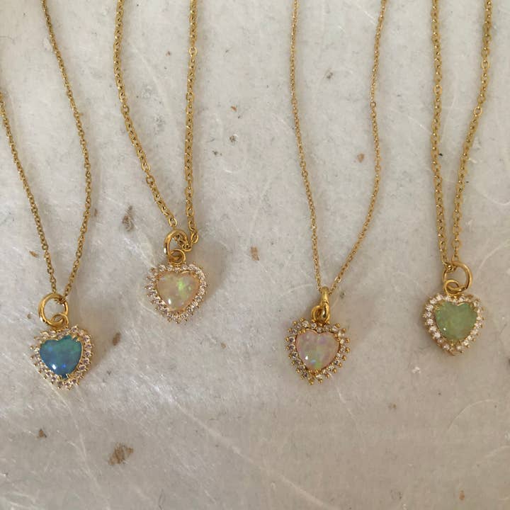 Roshni Desai & Things - Wholesale Halskettinghanger - Cubic Zirconia Hart Ketting 18" Hart Ketting CZ Fire Opa2