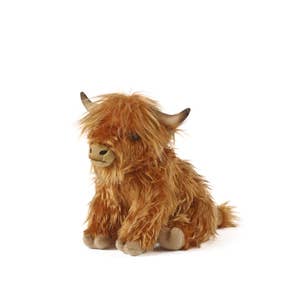 Stuffed Animal Highland Cow Plush 10 inch Realistic Cow Plush Toy Cuddly  Highland Cow Farm Decor Birthday Gift for Adults Kids 