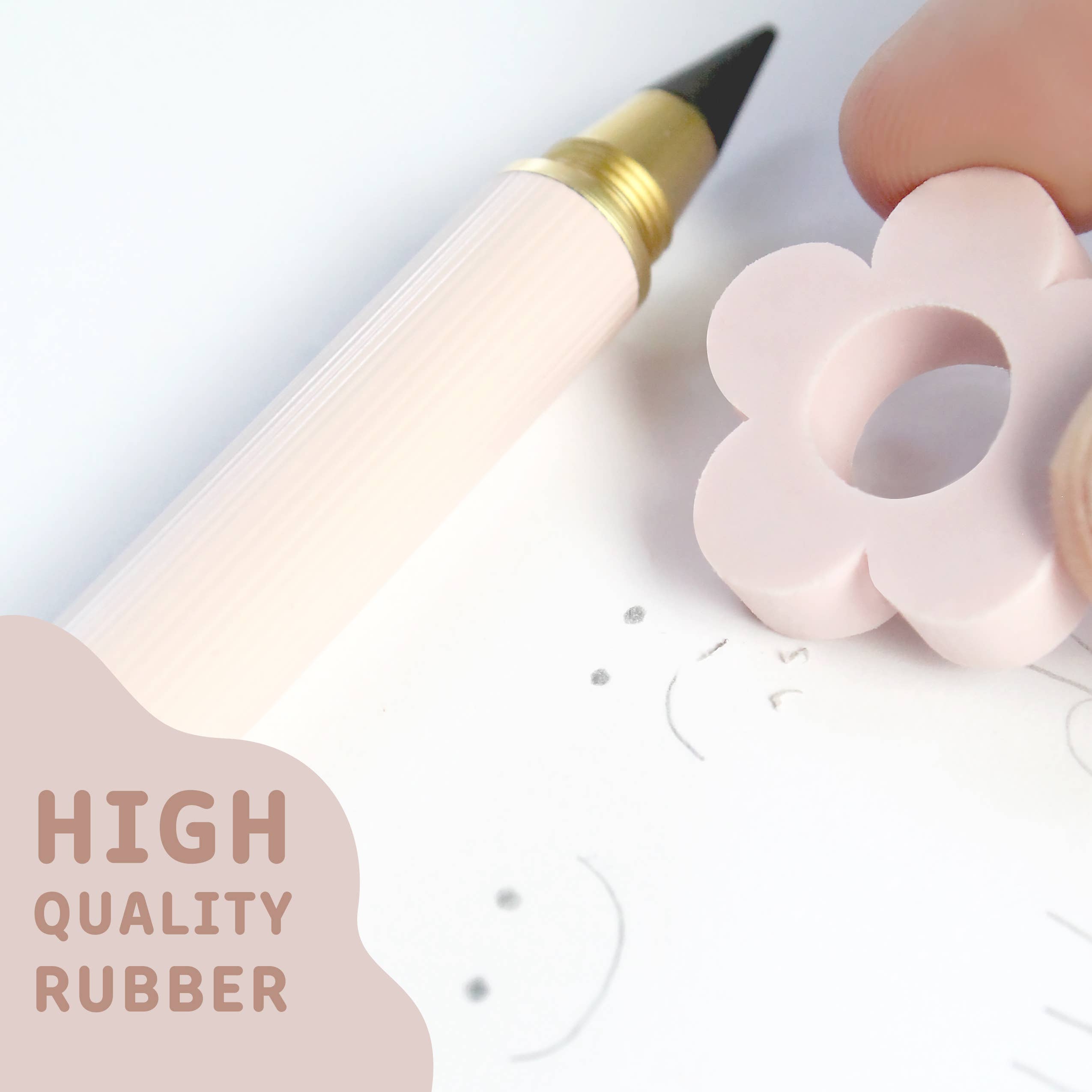 Omoni Designs – wholesale Eraser – Daisy Pencil Top Pink & Purple Eraser 12 Pack1