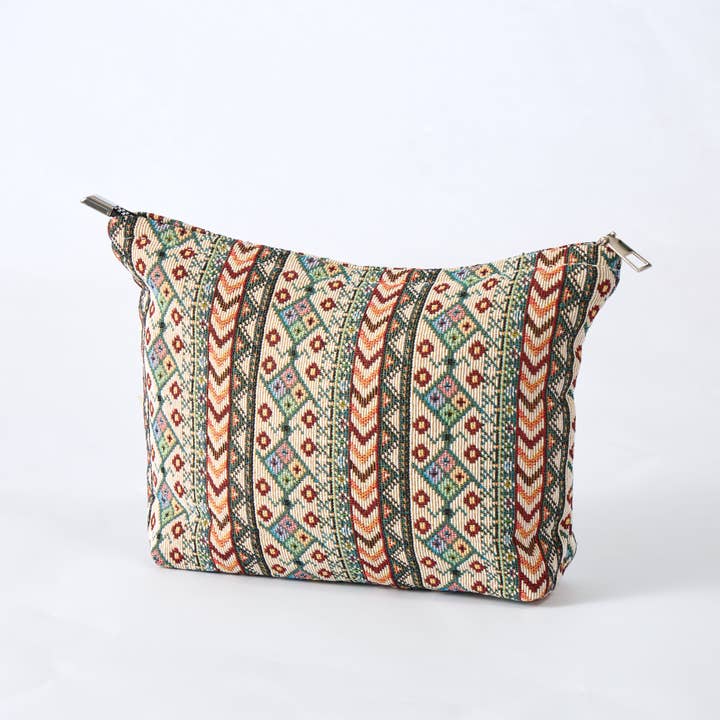 Sparkle Being - Wholesale Toiletry Bag - Women's - Modern Aztec Toiletry Bag - Travel-Friendly Cosmetic Bag