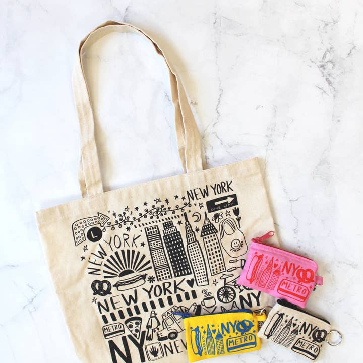 Calhoun & Co. - Wholesale Pouch - Women's - New York Zipper Card Pouch with Keyring