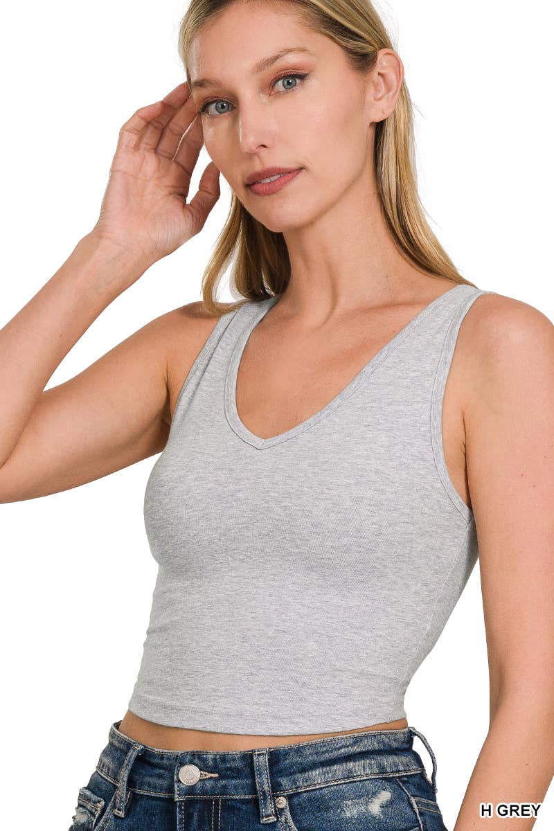 42POPS - Vente Haut en maille – femme - .SI-25382 Camisole courte à col en V en coton5