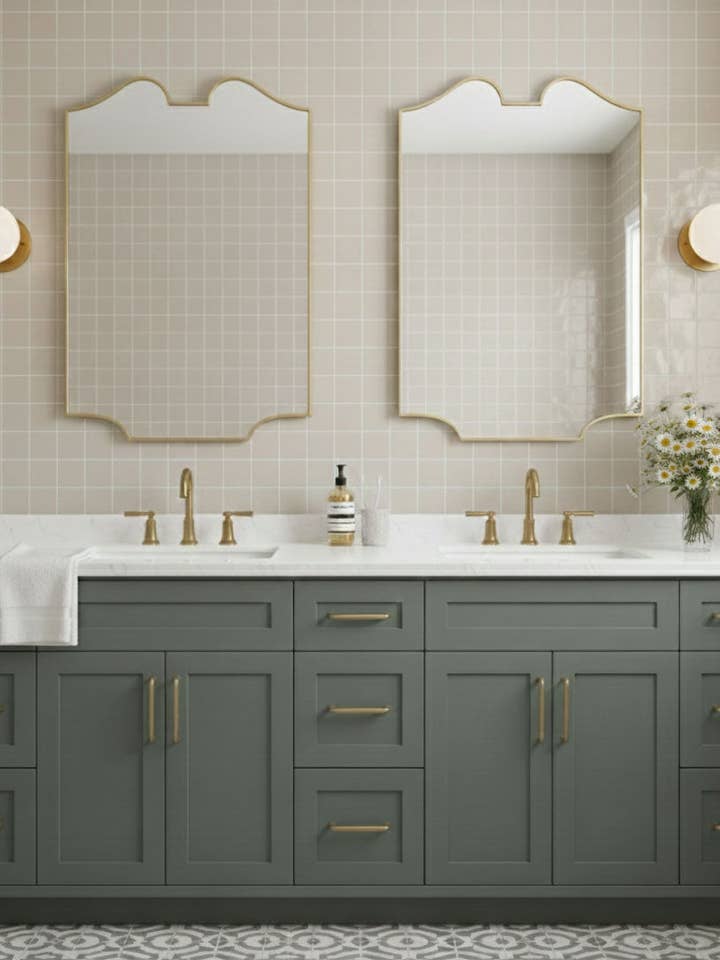 Curve Brass Mirror – Elegant Wall Mirror for wholesale by Palmeraies