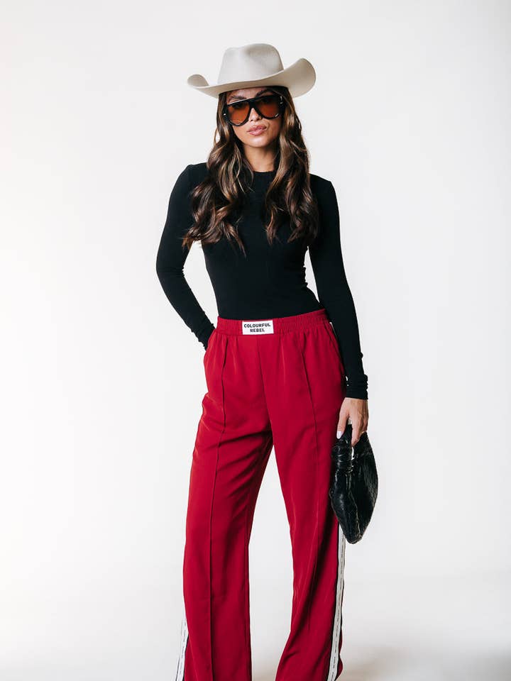 Vella Sport Pants | Medium red for wholesale by Colourful Rebel