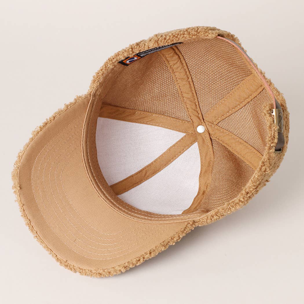 Fashion City - Wholesale Baseball Cap - Women's - Solid Colored Faux Sherpa Baseball Cap14