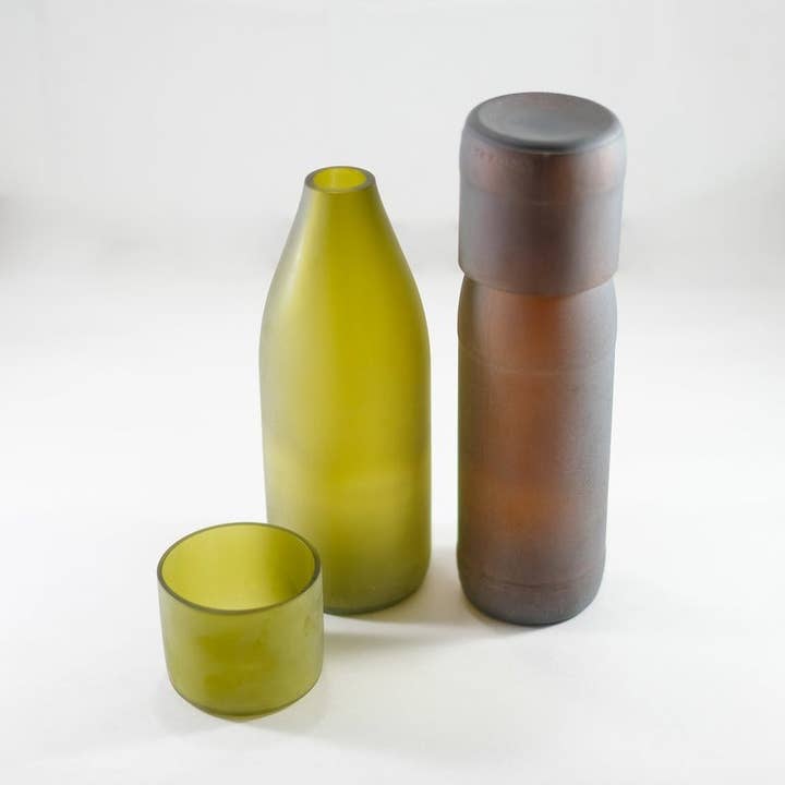 WAS A BOTTLE - Vendita all'ingrosso Caraffe - Comodino bottiglia di vino caraffa con set di bicchieri (smerigliato)