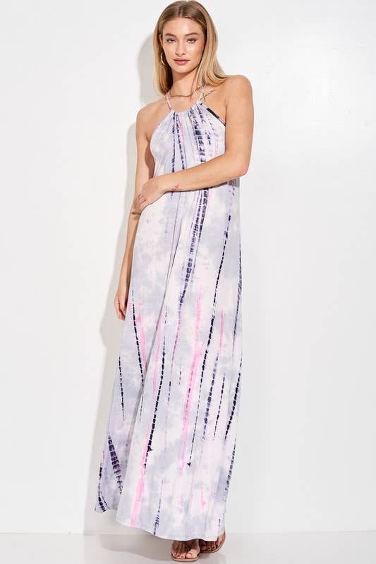 Lemon Tree - Wholesale Dress - Women's - Tie dye Spaghetti strap cami maxi dress7