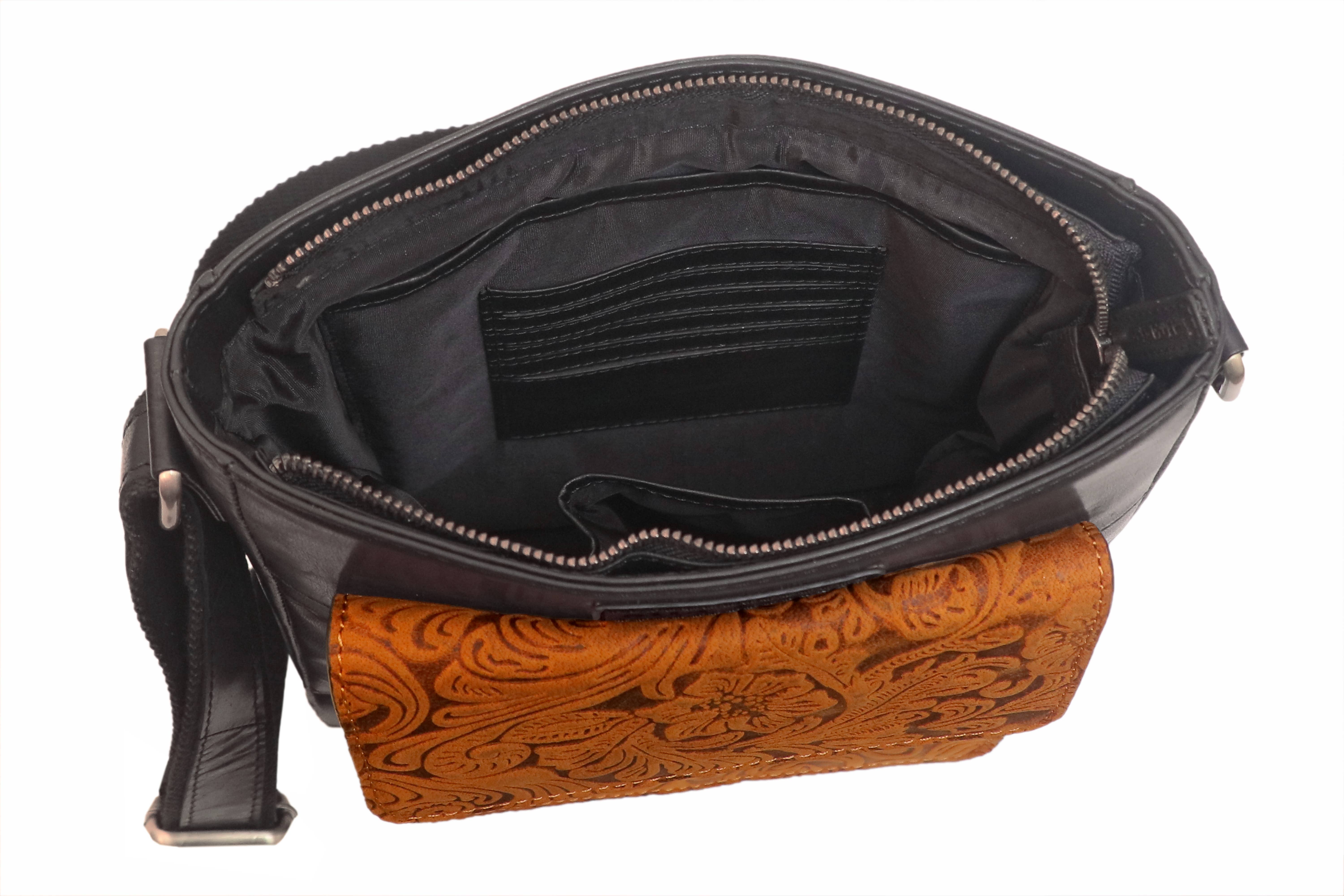 Alta Quero - Wholesale Crossbody Bag - Women's - Embossed Genuine Leather Crossbody Bags (2-Pack)–Floral+Leaf10