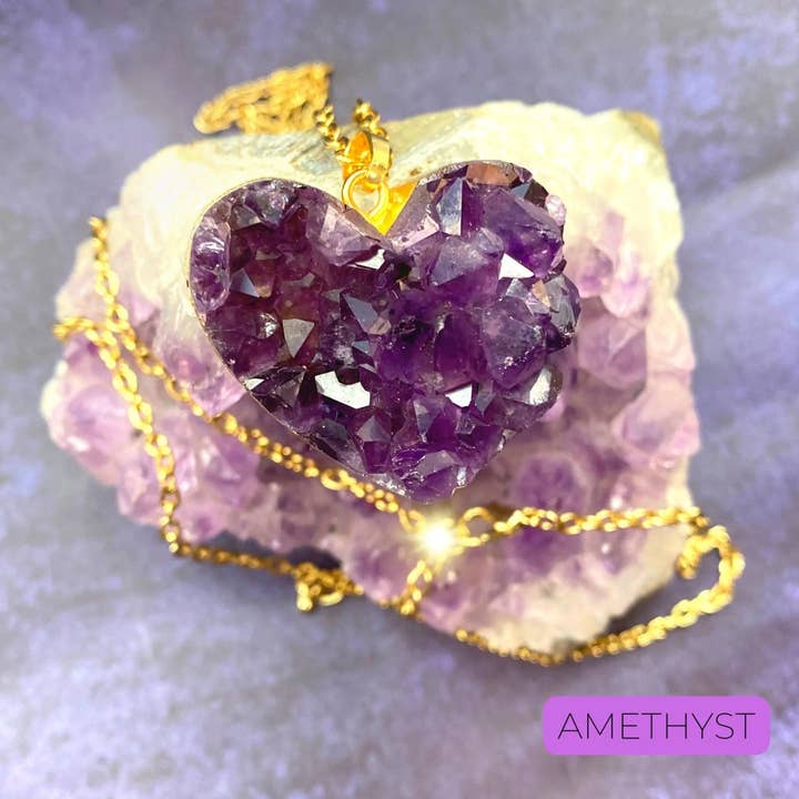 PHOEBE´S - Wholesale Pendant/charm necklace - Amethyst Necklace, Birthstone Heart2