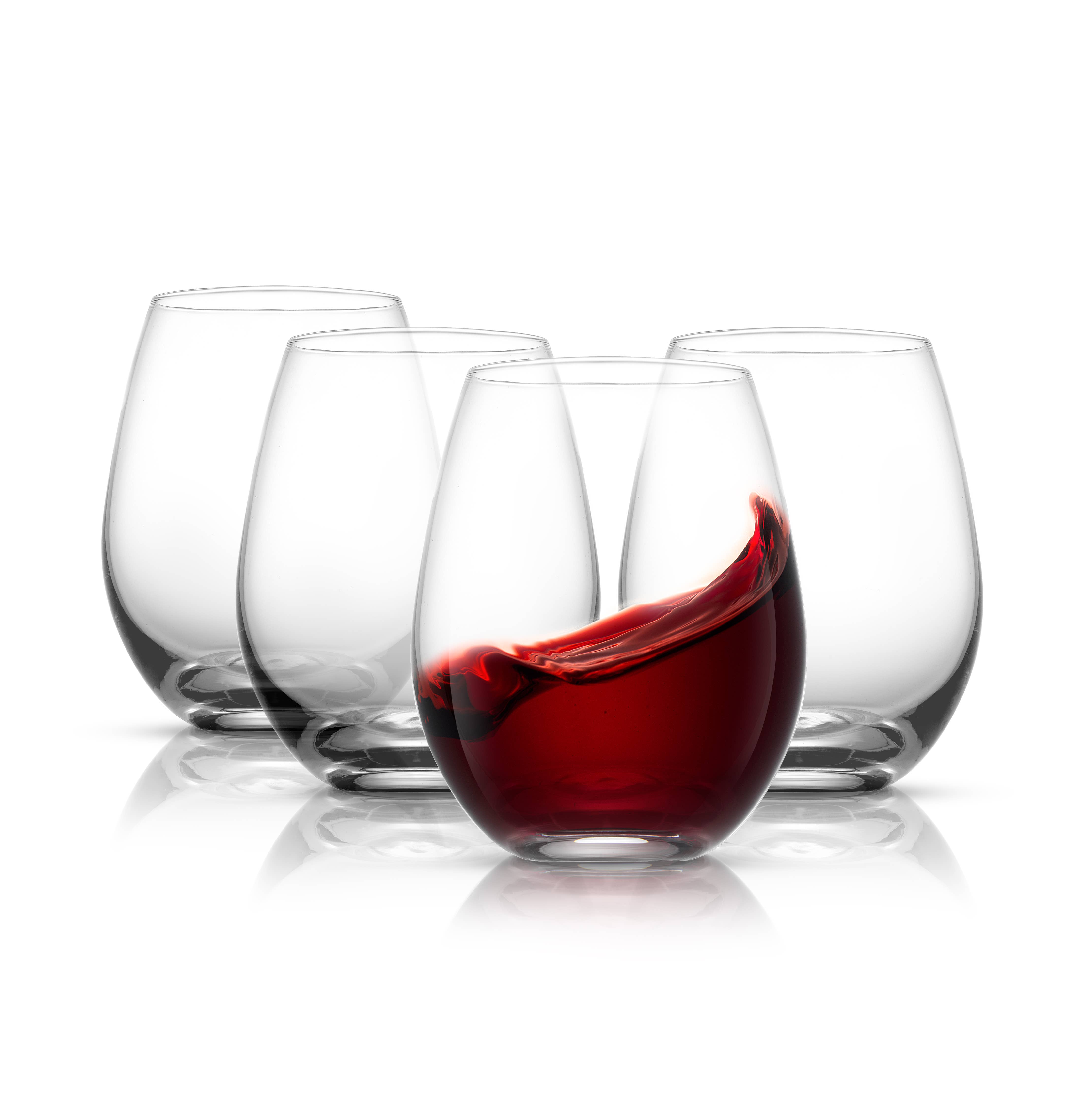 JoyJolt - Wholesale Wine Glass - Spirits Stemless White or Red Wine Glasses - Set of 44