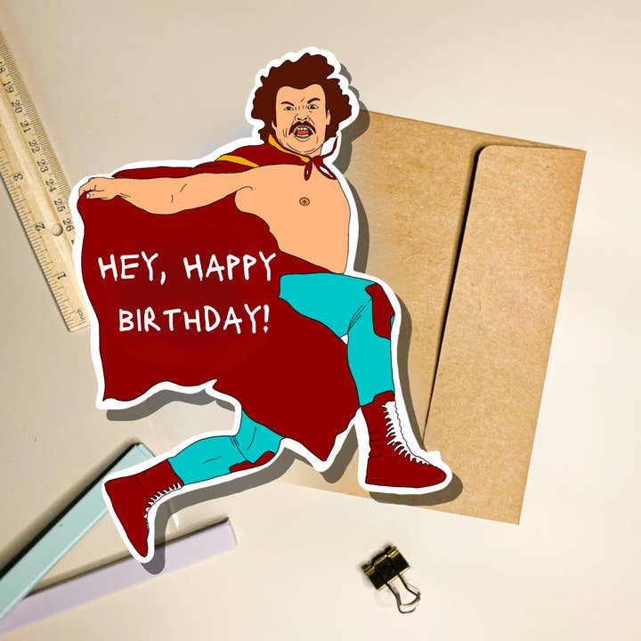 Gaec Studio - Wholesale Birthday Card - Nacho libre Card, Pop Culture Card with envelope2