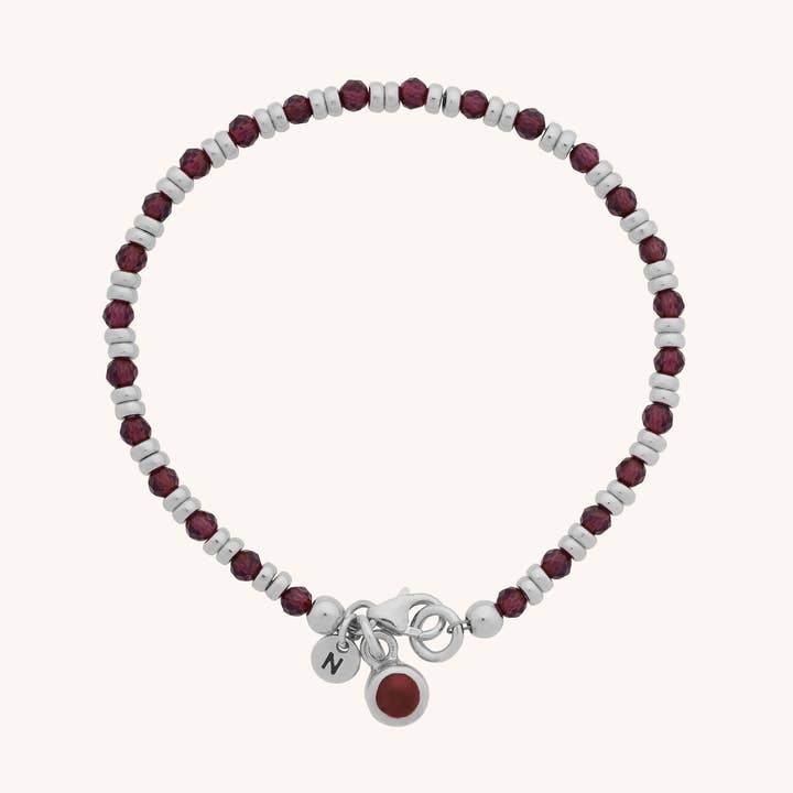 Bracciale Lineare con Pietra di Nascita - Gennaio per la vendita all'ingrosso da parte di Nellou