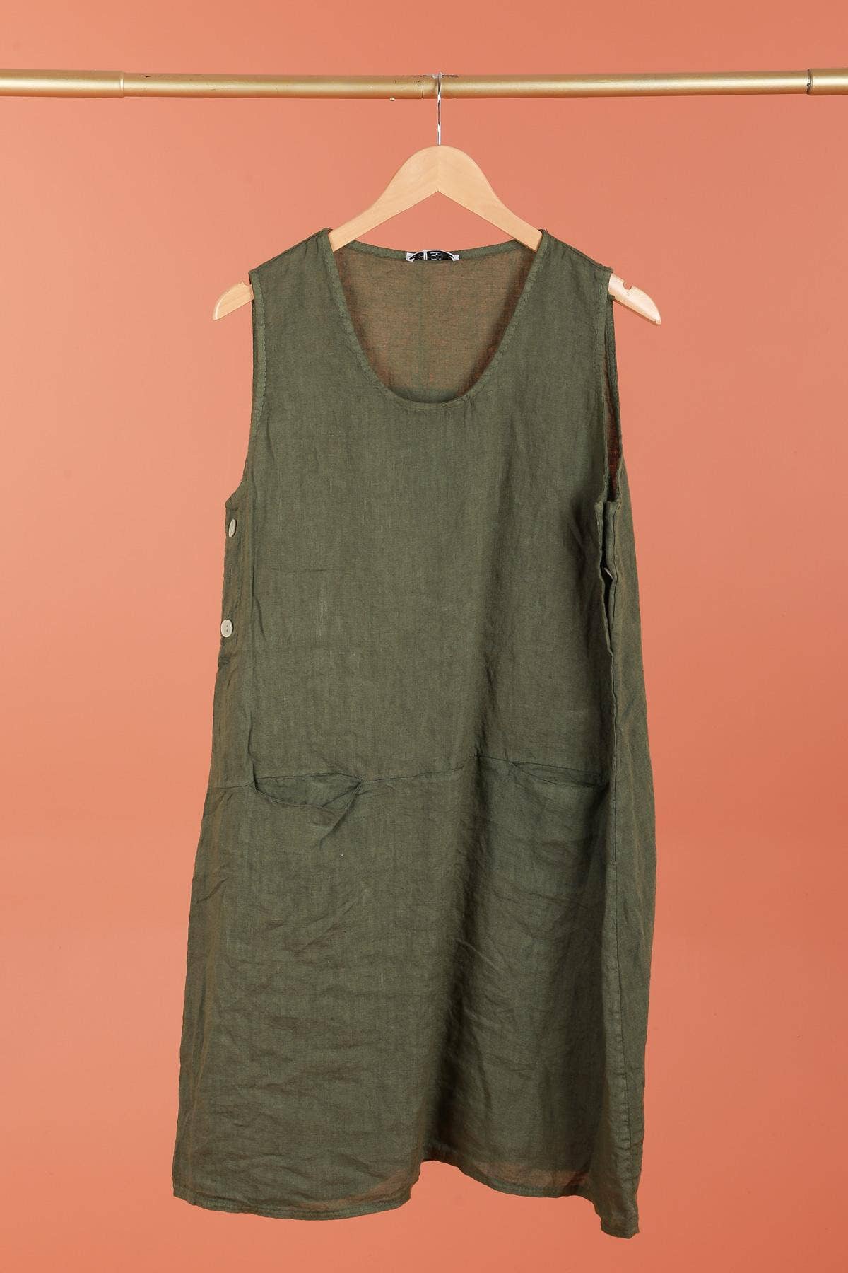 la maison des fibres naturelles – Großhandel Kleid – Damen – Ärmelloses Kleid aus 100 % Leinen, Modell 62551913