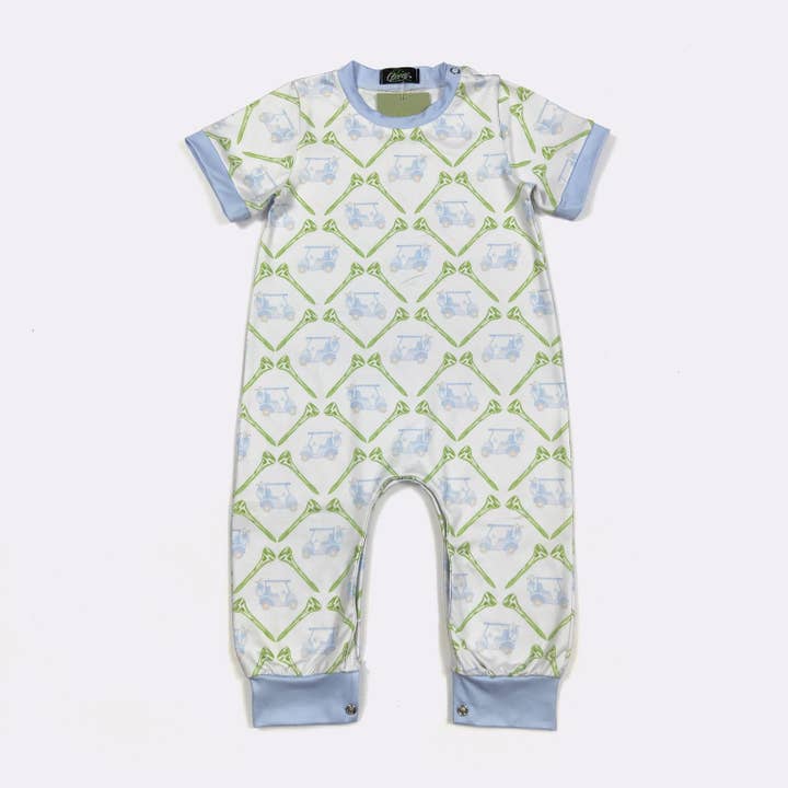 Tee Time Boy Romper for wholesale by Clover Cottage