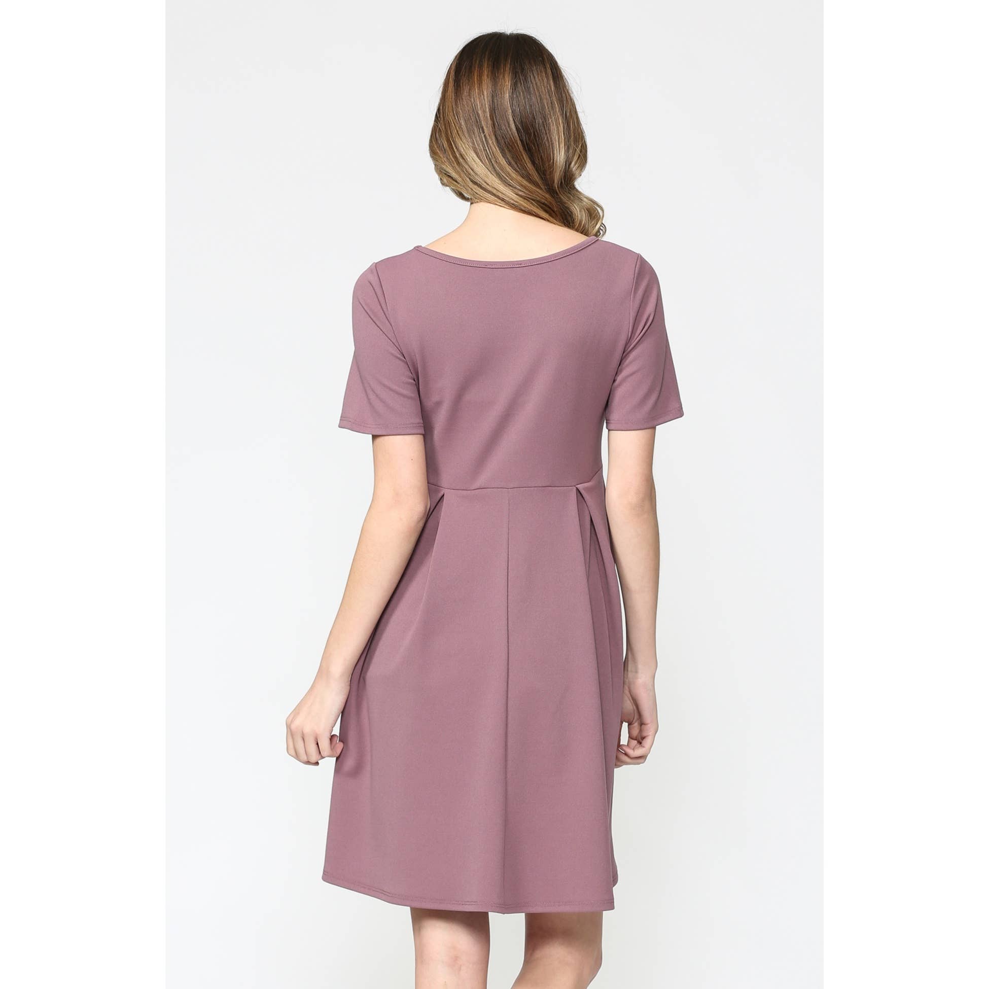 Hello Miz - Wholesale Dress - Maternity - Pleated Round Neck Maternity Skater Dress14