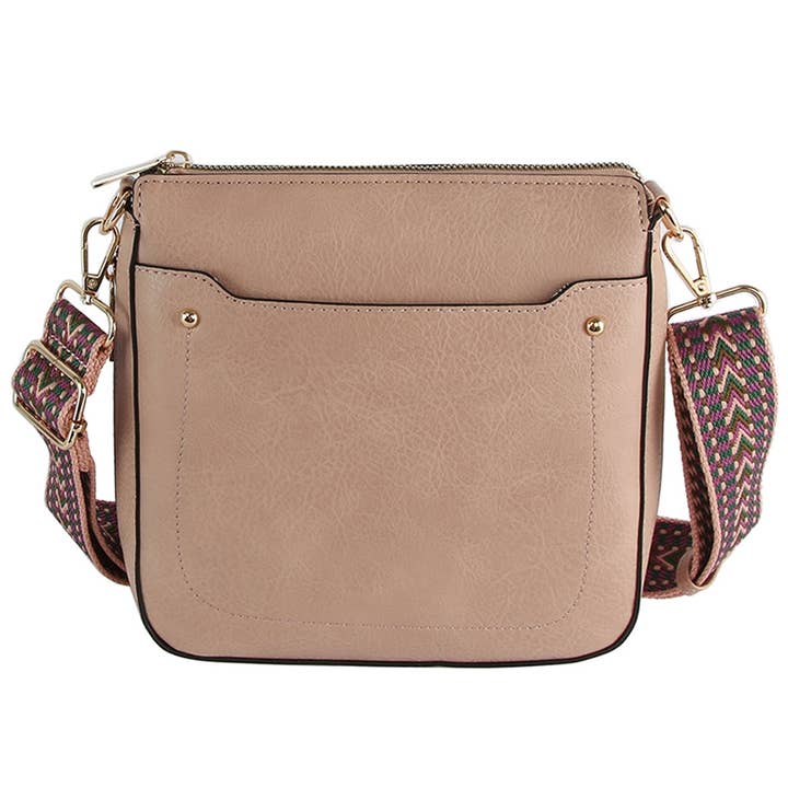 Bolsa Mensageiro a Tiracolo de Couro com Alça Boho por atacado de Collections by Fame Accessories