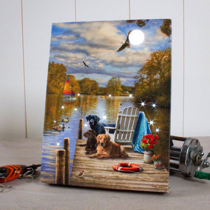 Glow Decor - Vente Décorations de table - Toile de table illuminée Summer on the Dock 8 x 6 cm0