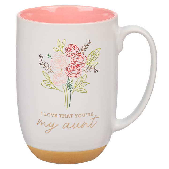 Mug Pink Love That You're My Aunt Prov. 31:25 for wholesale by Christian Art Gifts