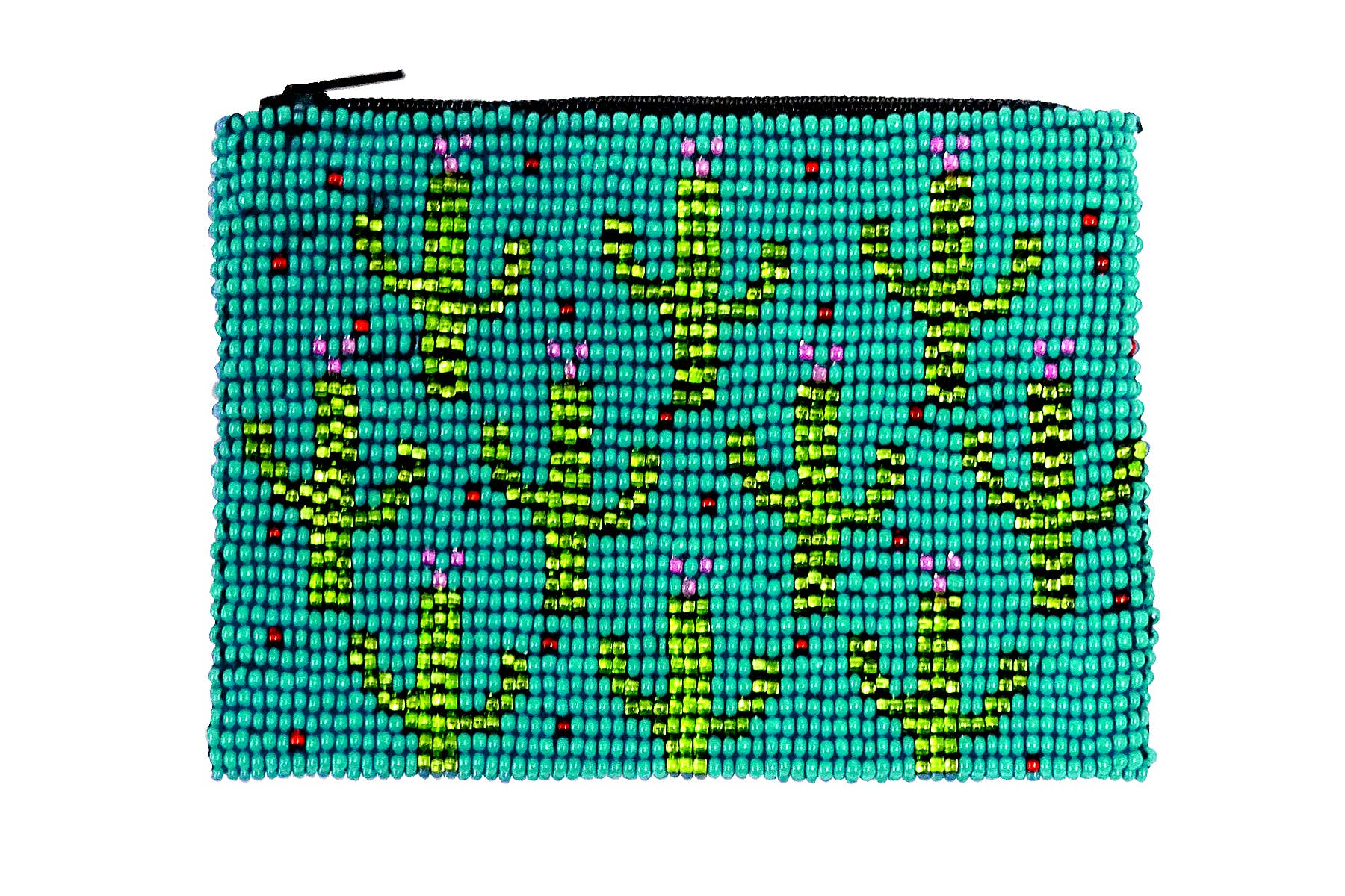 Pichincha - Vente Porte-monnaie – femme - Porte-monnaie perlé à motif de cactus et de graines5