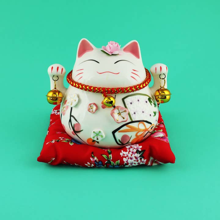 Tribal Trade GmbH - Wholesale Decorative Figurine - Ceramic Money Box Porcelain Maneki-Neko Lucky Cat 049