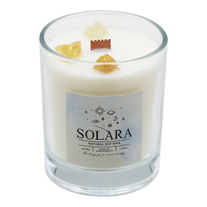 Nova Radiance Co. - Wholesale Jar/Filled Candle - Crystal-infused Candle (7.7oz) | Solara 10
