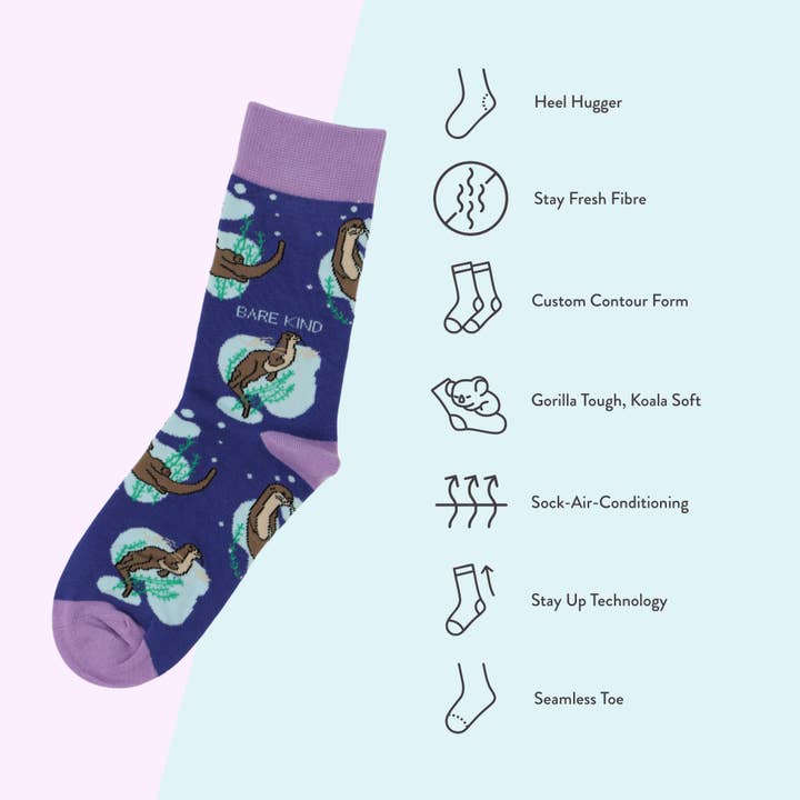 Bare Kind Socks - Wholesale Socks - Unisex - Otter Socks | Bamboo Socks | Blue Socks | Marine Socks6
