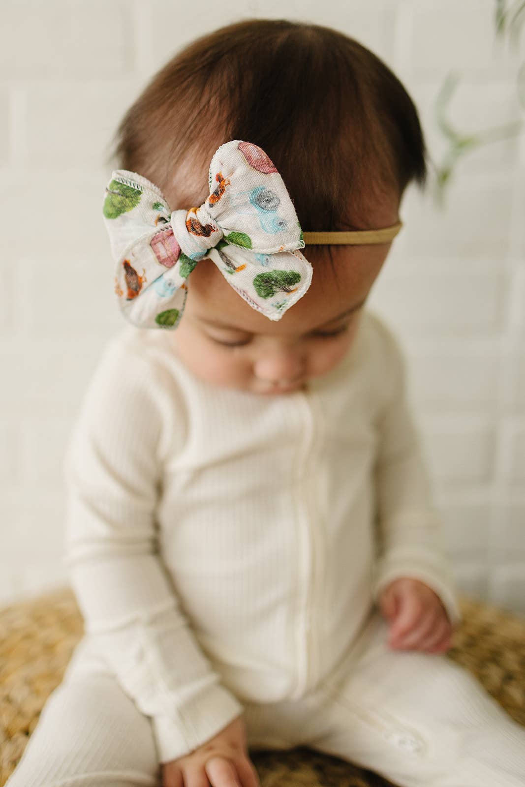 Golden Dot Lane - Wholesale Hair Bow - Kids - On The Farm Serged Gauze Bow1