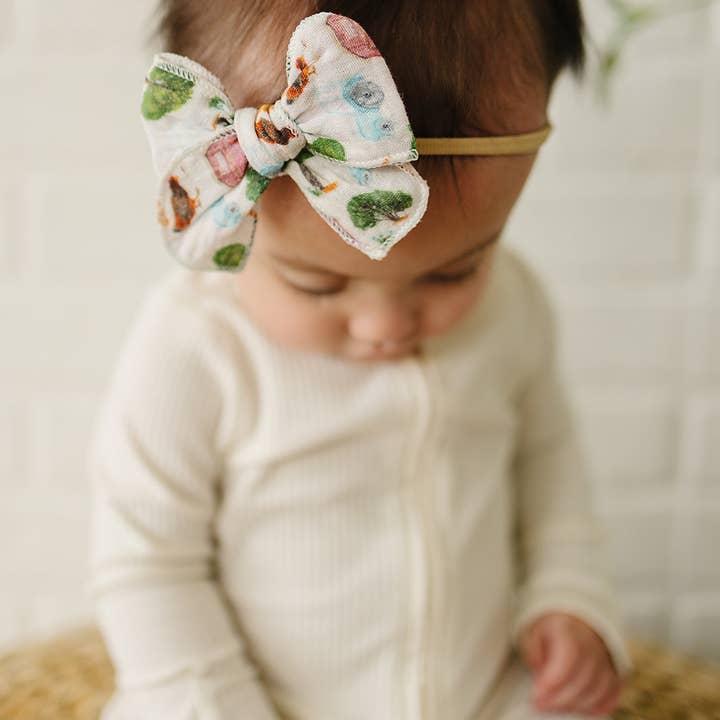 Golden Dot Lane - Wholesale Hair Bow - Kids - On The Farm Serged Gauze Bow1